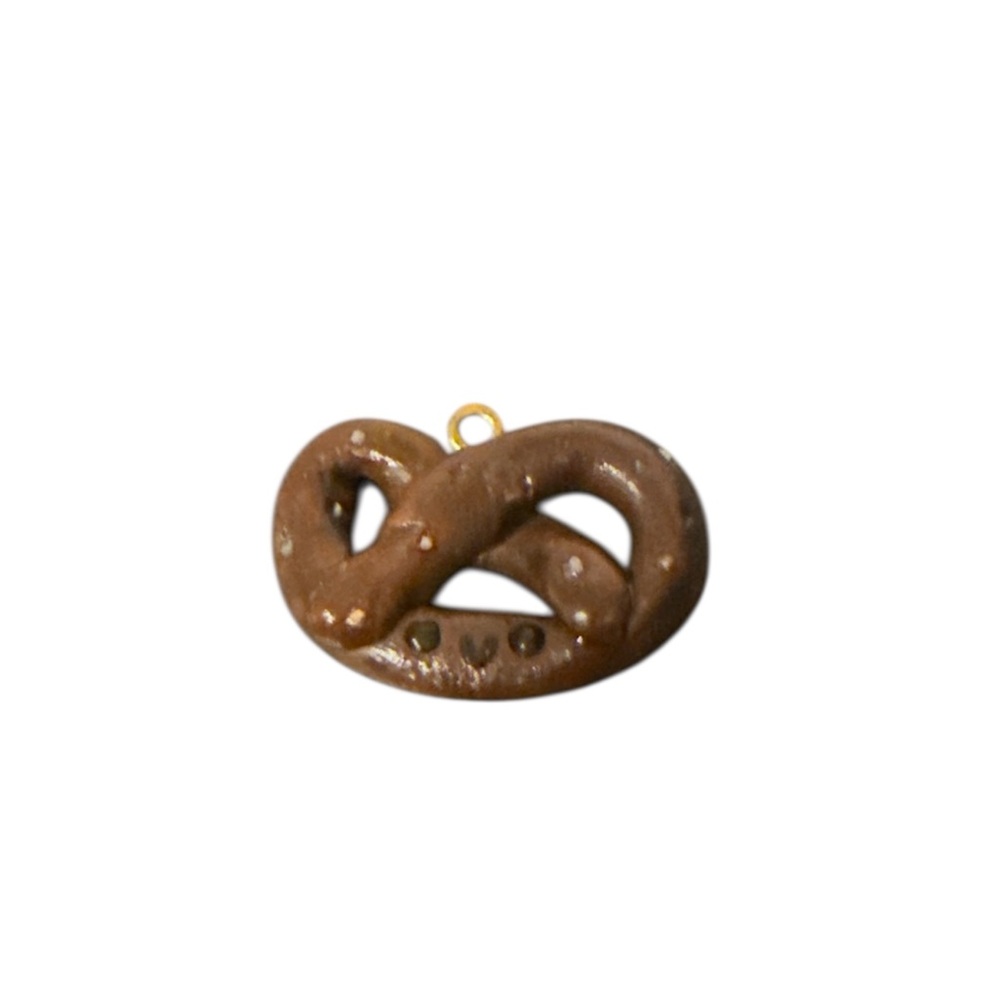 Handmade Brown Pretzel Charm Pendant